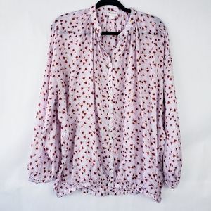 Anna glover hm Womens Blouse Floral Button Front Long Sleeve